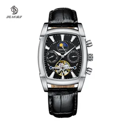 Fashion Gift Automatic Expensive Watches Genuine Leather strap Wristwatches For Men