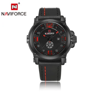 Naviforce Watch 9099 High Quality Leather Waterproof Watches Men Wrist Casual Business Quartz Wristwatches Relogio Masculino
