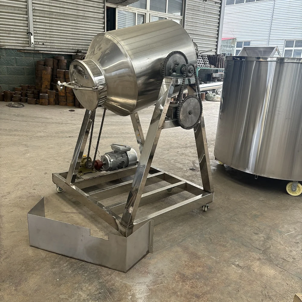 Food grade  flour mixing machine price herbal double conical powder mixing machine 100 kg small dry powder drum lab roller mixer