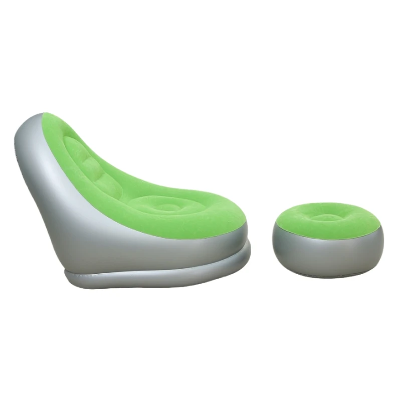 Inflatable Chair, Portable Inflatable Lounge Chair, Folding Lazy Sofa Blow Up Couch With With Footrest Stool