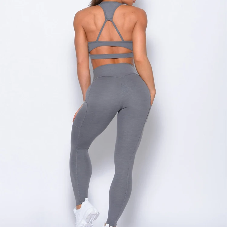Новейшая одежда для йоги фитнеса женская активного отдыха высококачественные леггинсы бесшовный бюстгальтер с карманами телефона