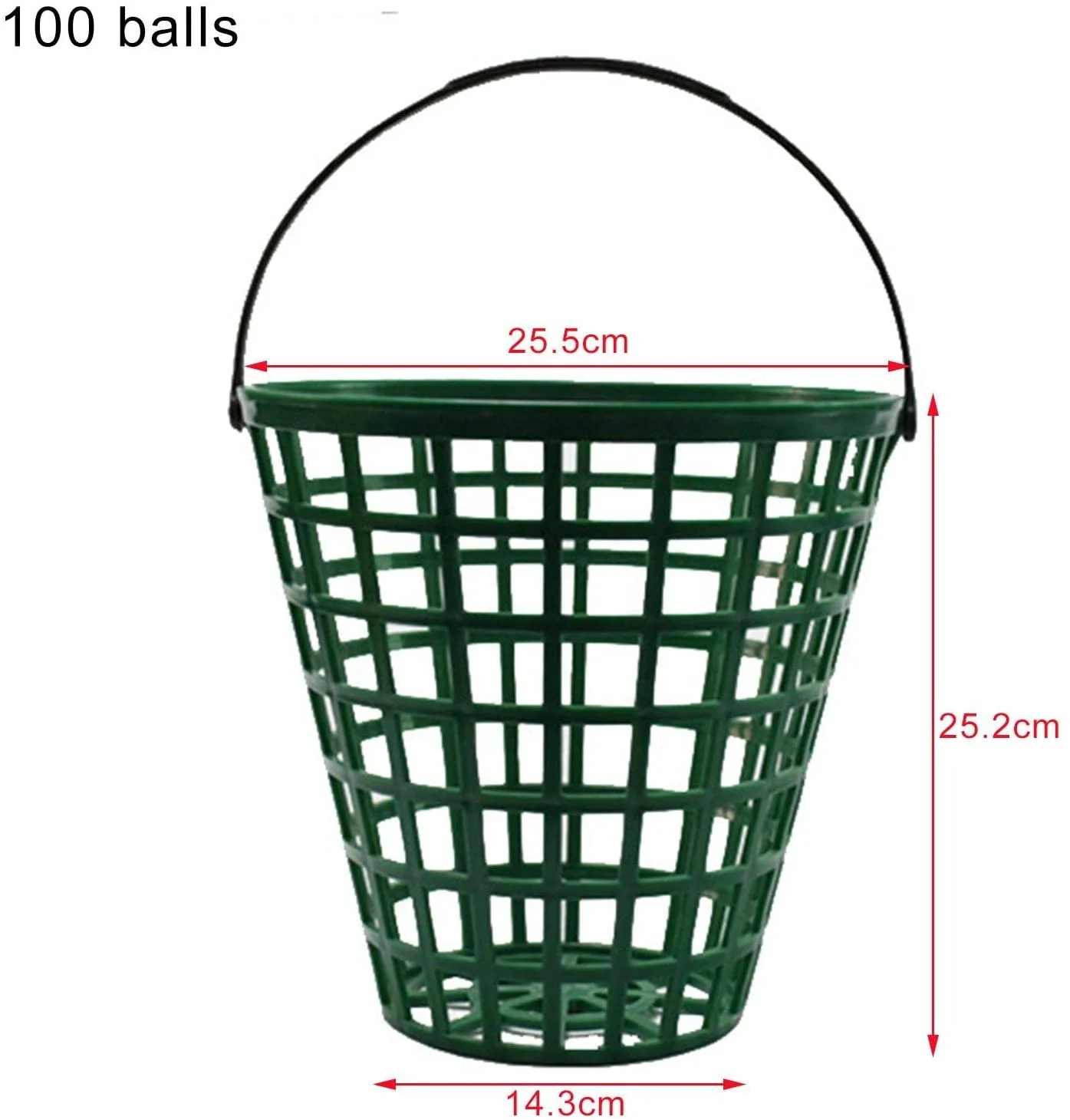 Heavy Duty Plastic Golf Ball Basket with Handle for Driving Range