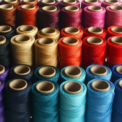
high strength 0.5mm to 1.2mm polyester braided round flat Leather And Shoe Sewing wax thread 