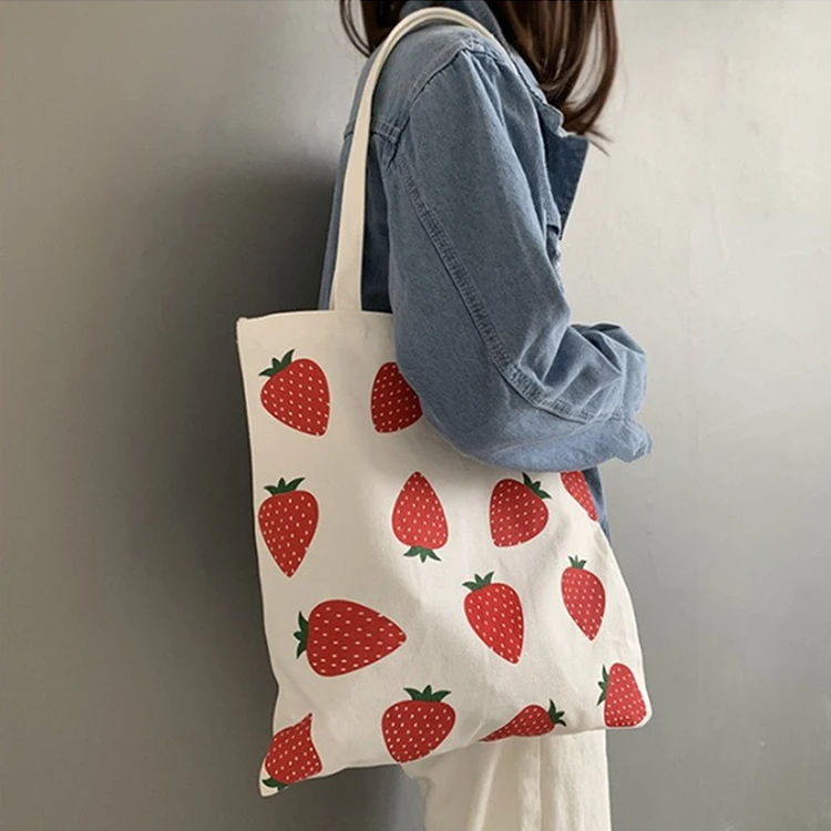 Personalized fashion lady shopping bag eco friendly reusable foldable cotton canvas canvas tote bag