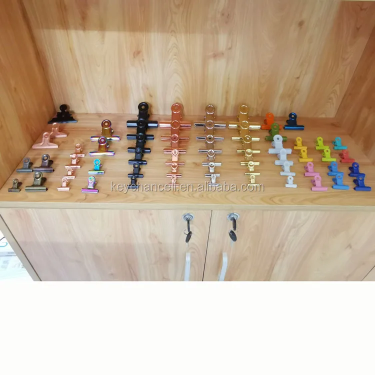 75mm black stainless steel office clips paper clip metal bulldog clip for bill receipt