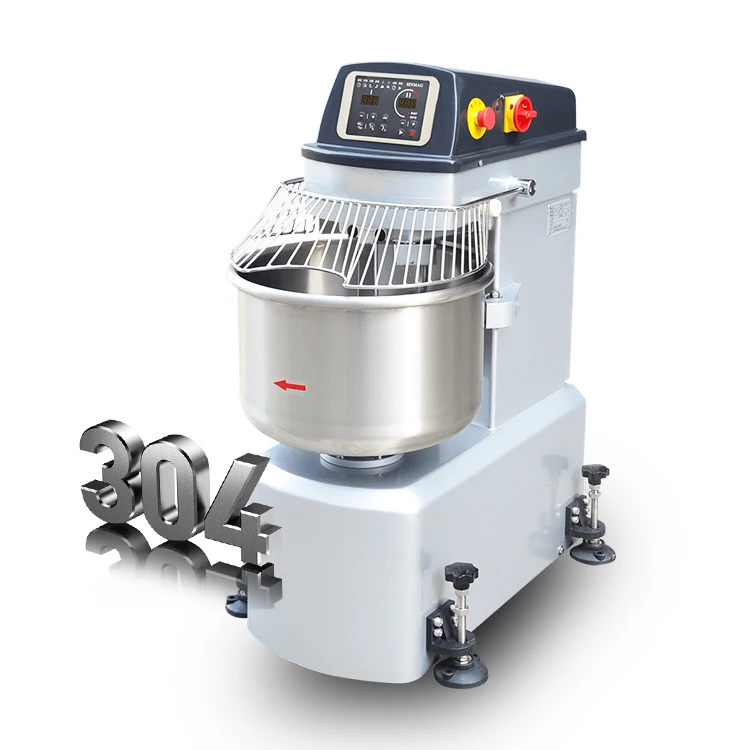 Commercial Bakery Bread Pastry Making Machine 304 Stainless Steel 25kg Flour Kneader Spiral Dough Mixer