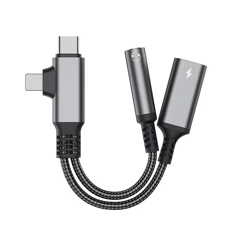 USB C to 3.5mm Headphone and Charger Adapter,2 in 1 USB C to Aux Audio Jack with PD 60W Fast Charging Dongle Cable Cord