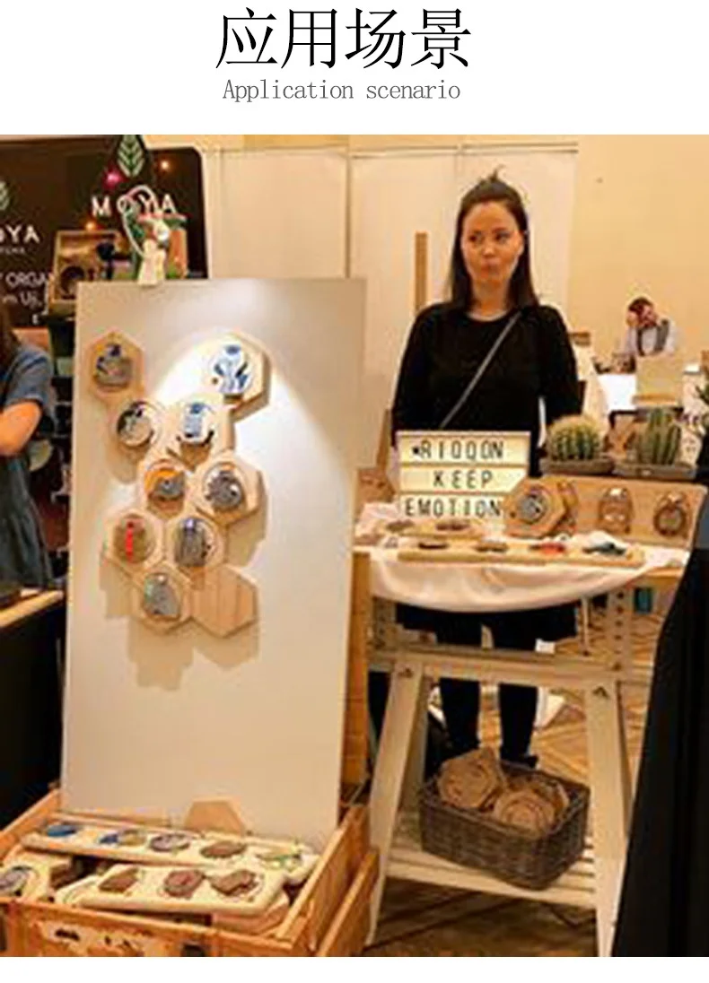 Personalized wooden drop-shaped combination love heart-shaped medal display stand creative drop wooden medal rack