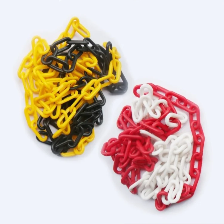6mm 8mm 10mm Road Warning Plastic Chain Safety Traffic Yellow Black Barrier Link for Cones