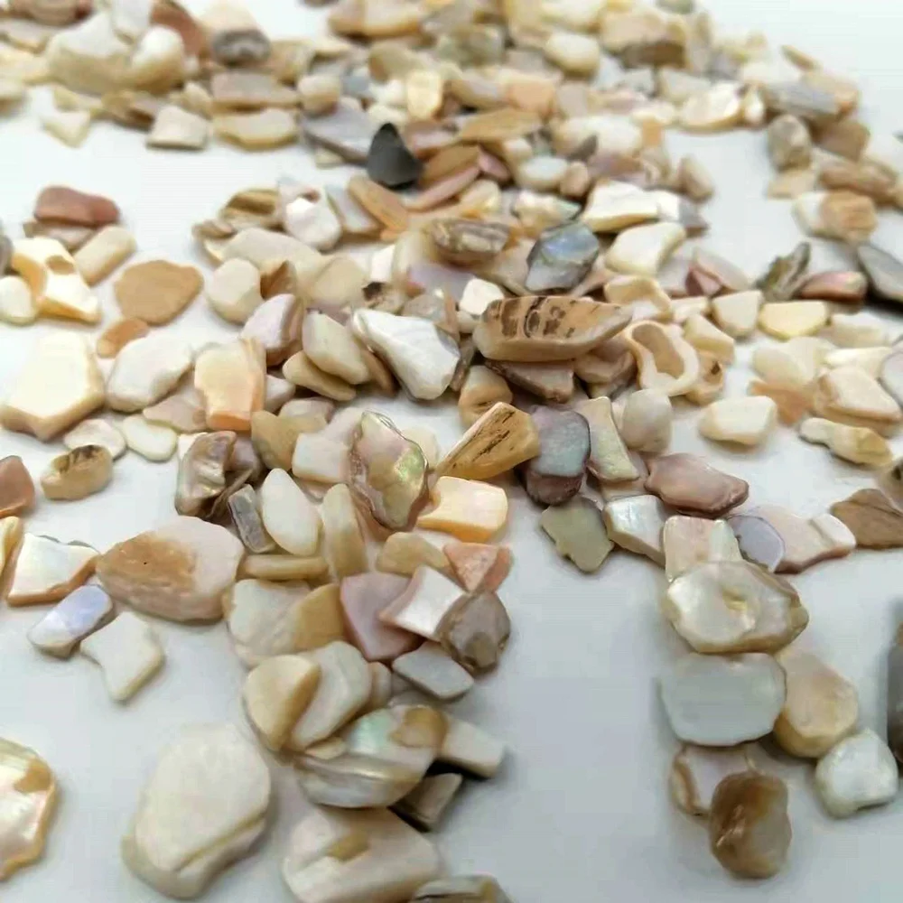 wholesale natural 4-10mm polished broken shell chips for terrazzo bulk mother of pearl shell aggregates for decoration