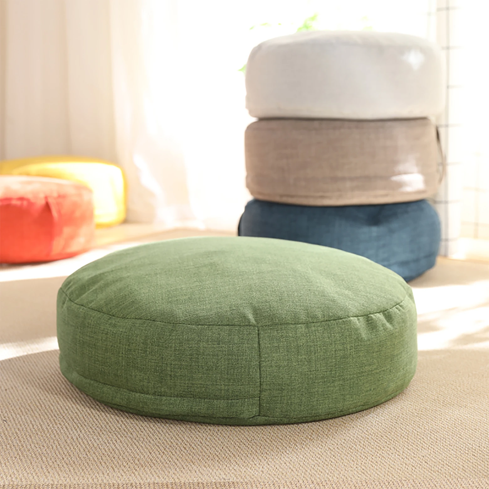 New Arrival Natural Hemp Fabric Round Floor Seat Cushion Eco-friendly Tatami Mats Detachable And Washable Meditation Cushion