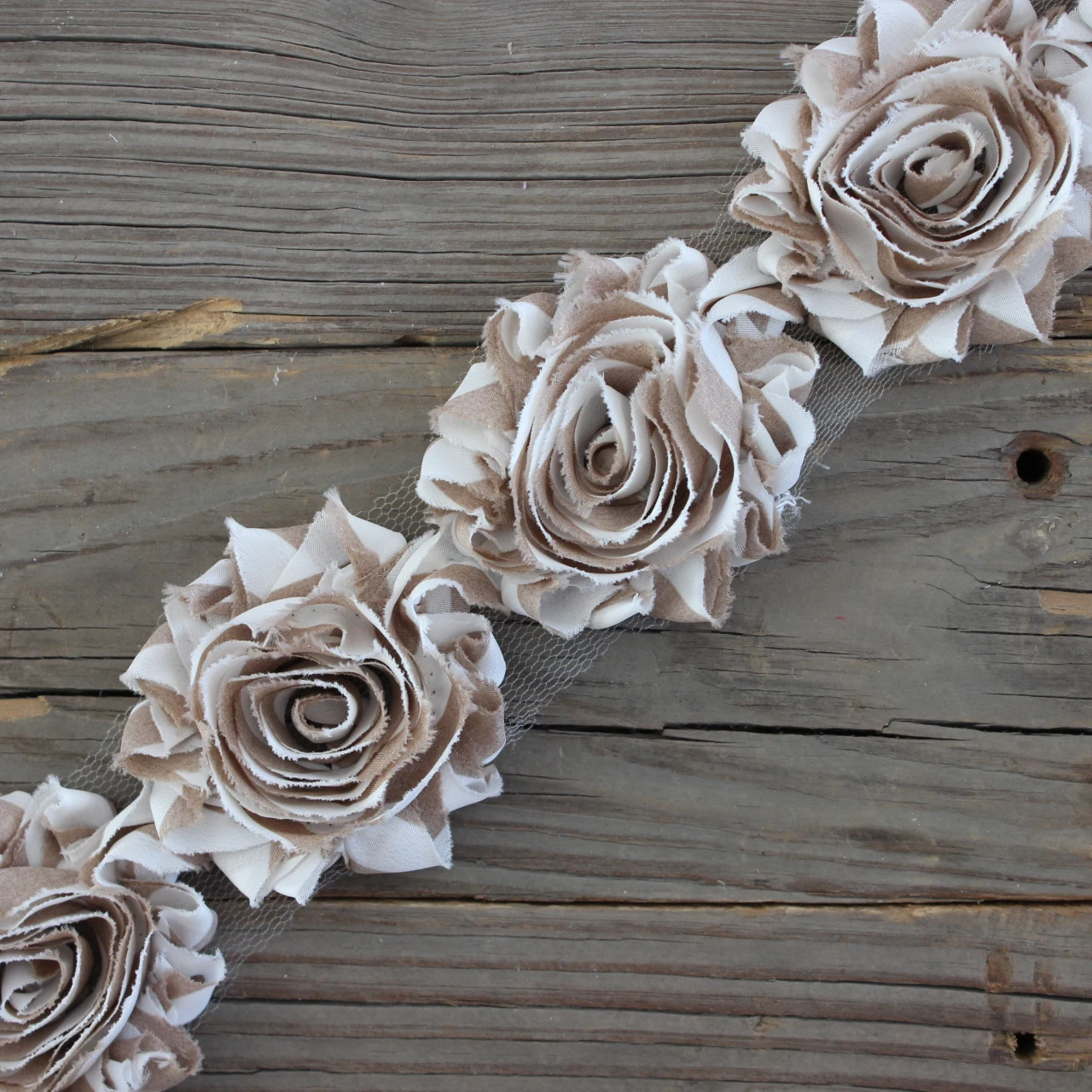 2.5'Chic Shabby Frayed Flower Trim Chiffon Flower For Kids Girl Hair Flowers