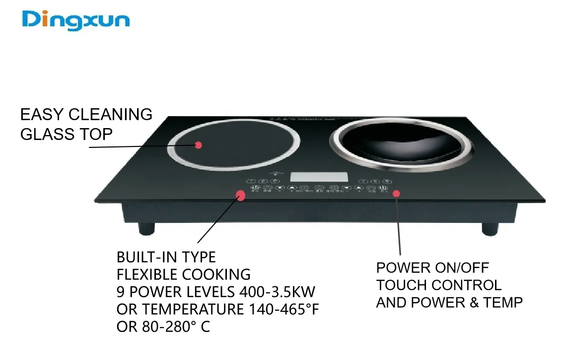 Kitchen Appliance Commercial 2 Burner Built-In Smart Induction Cooktop Induction Cookers