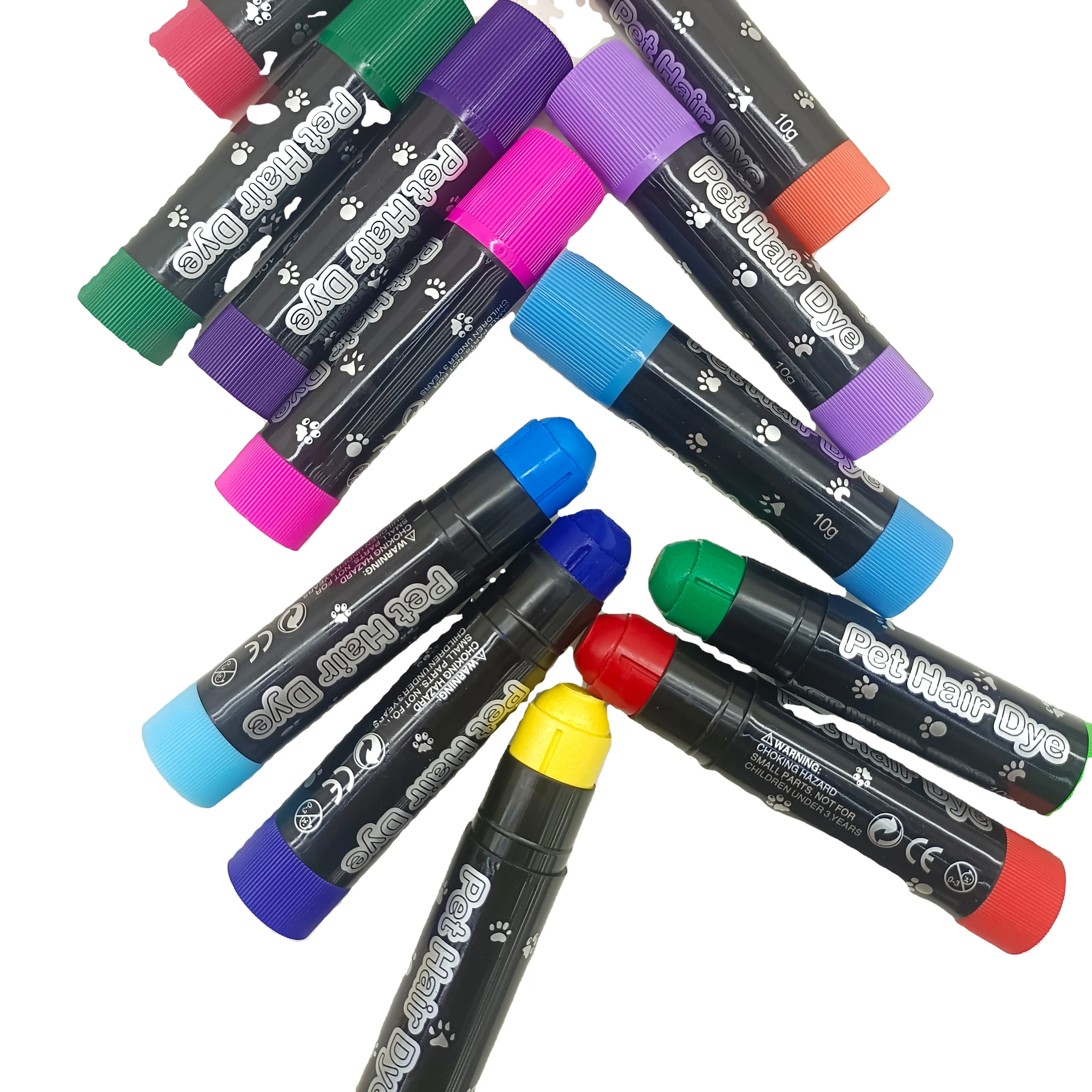 Non-Toxic Wholesale Washable Temporary Pet Pigment Colour Pen Manufacturer Kid Dog Colorful Dye Color For Hair Chalk Set