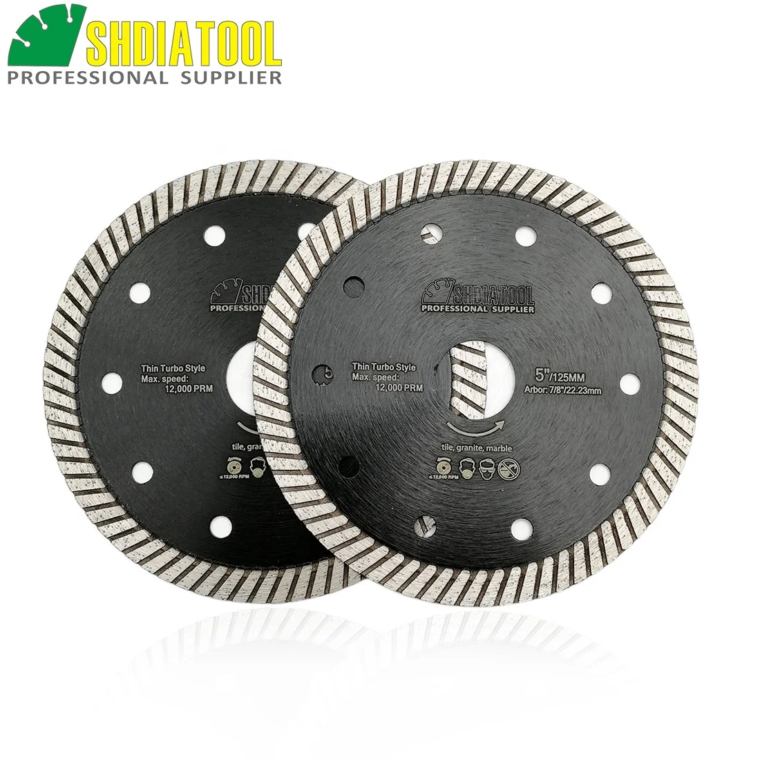 
diatool 125mm Hot pressed Ultra-thin Turbo Diamond Circular Saw Blade Cutting disc for Tile Porcelain Granite 