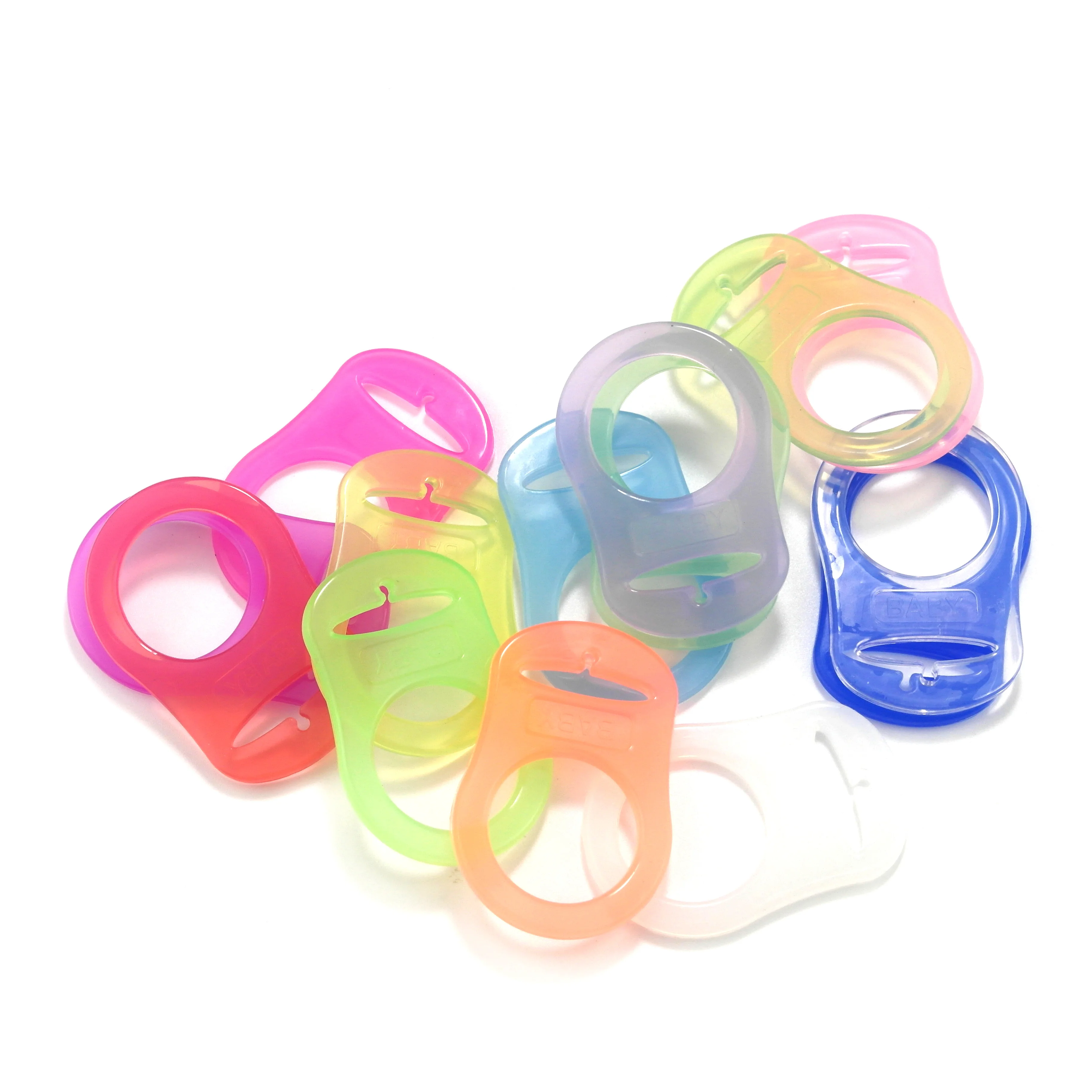 Custom Soft Silicone Baby Passifyer Pacifier Clips Silicone Adapter Rings Holder Nipple Dummy Pacifier Rings for Button Pacifier