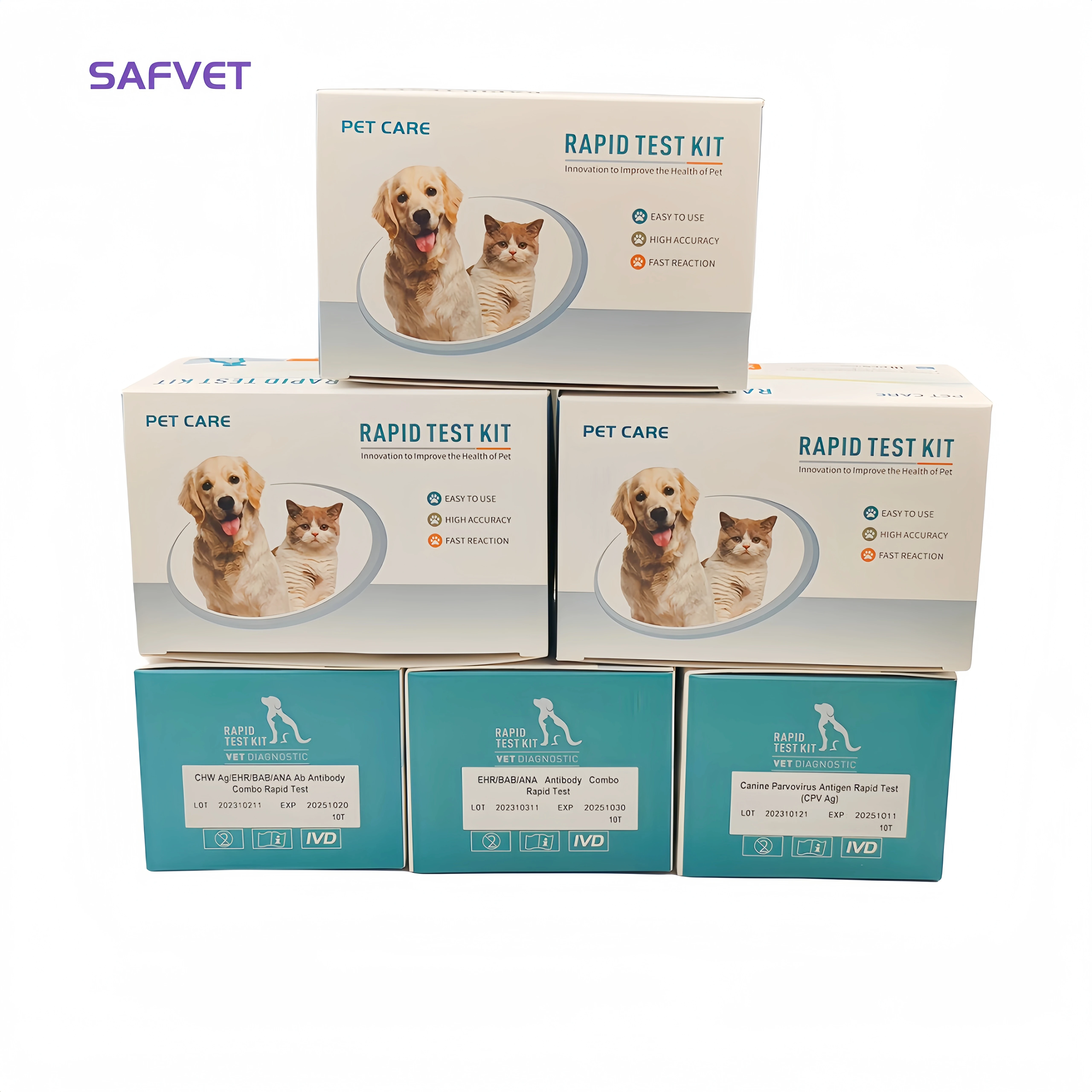 Набор для быстрого тестирования собак Veterinaria CPV CCV GIA Giardia домашних животных
