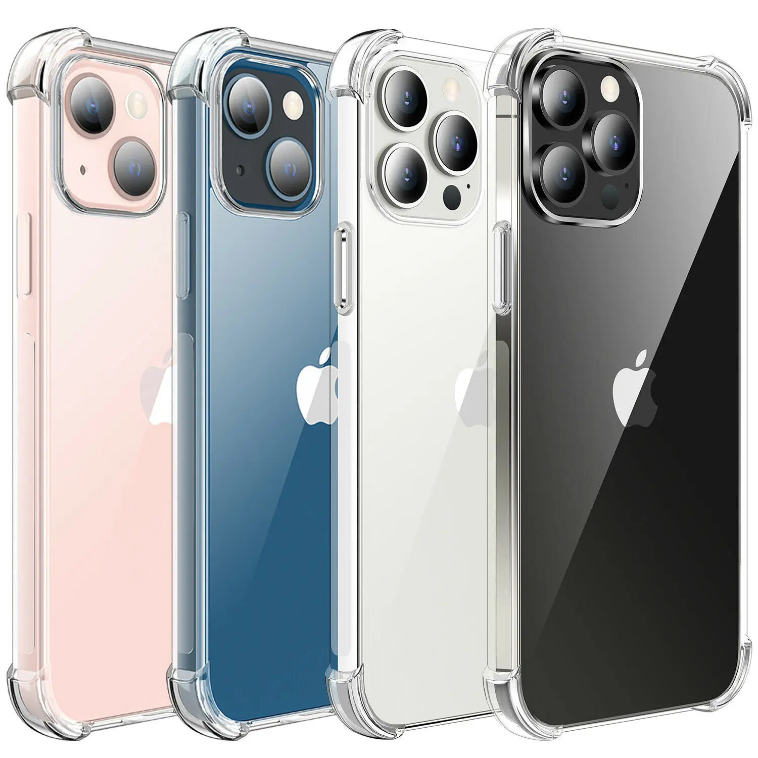 For iphone 12 Transparent Phone Case Shockproof For iPhone 11 13 Pro Max Clear TPU Bumper Cover For iPhone shockproof Clear Case