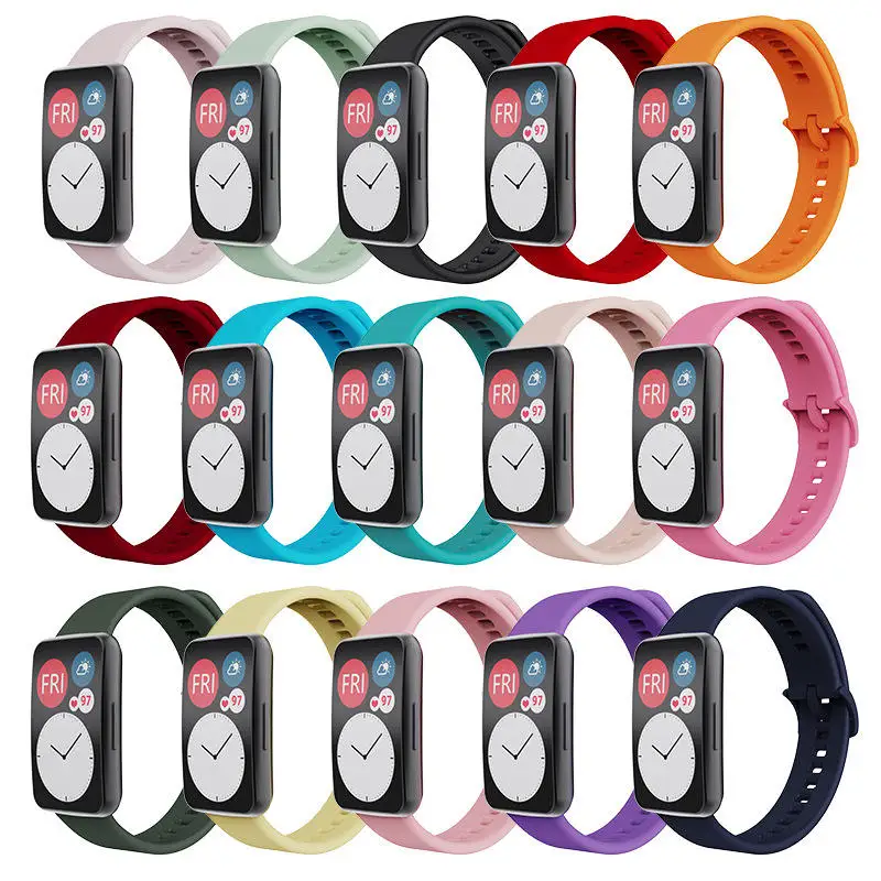 Huawei watch fit silicone strap watch fit new strap colourful buckle