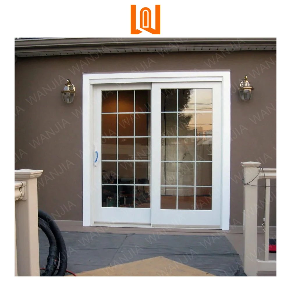 WANJIA Modern Custom Patio PVC Glass Doors Vinyl Sliding Door Minimalist Slide Door