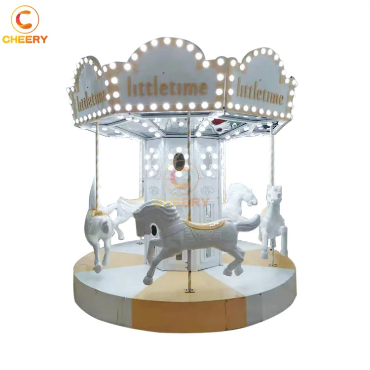 Fun indoor amusement park game kids carnival rides small portable mini carousel horse ride for sale