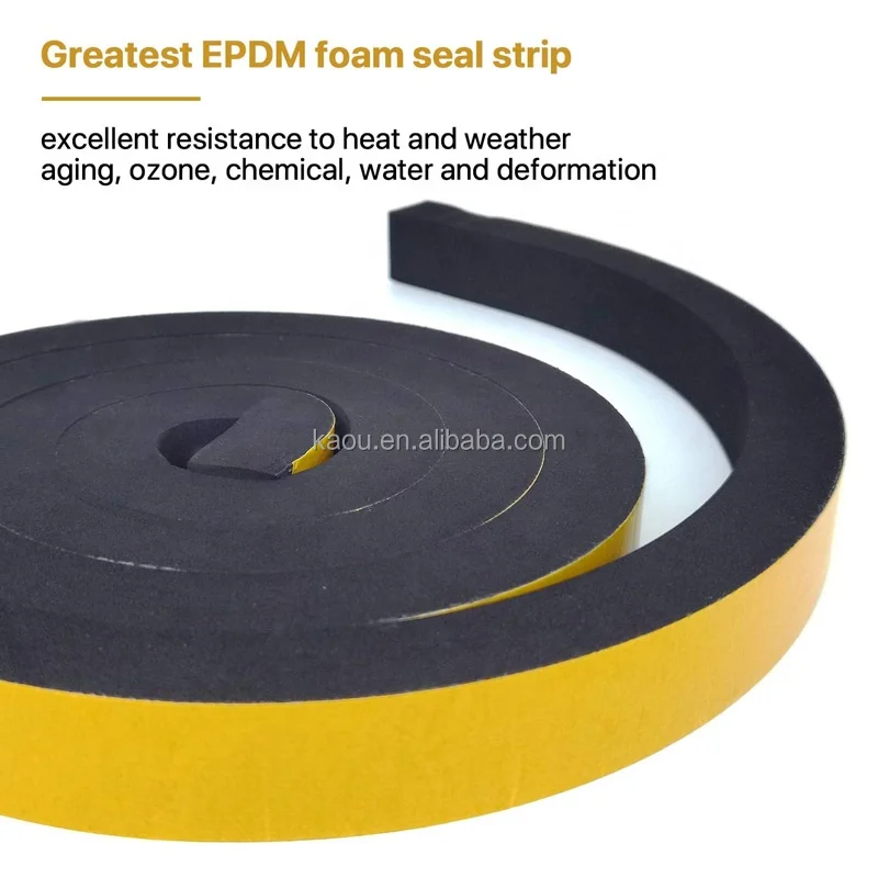 B shape 3M self adhesive EPDM rubber foam weather striping sound proof  wooden door rubber seals  window seal strips