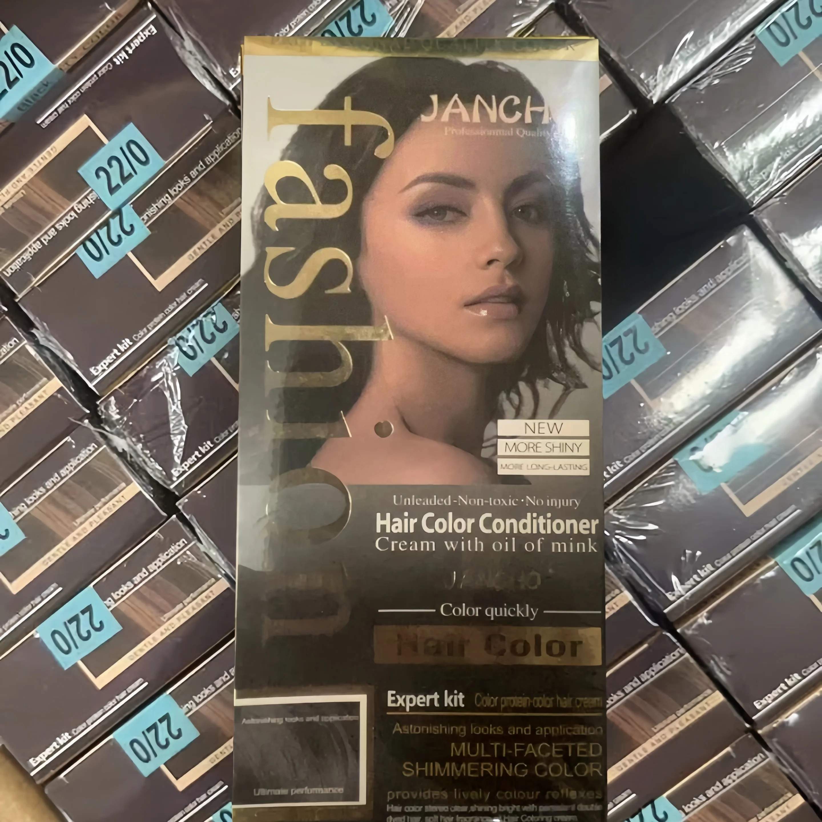 Private Label 100% Natural Hair Color cream quickly conditioner with oil and mink VIKY-VIKY multi-faceted shimmering color