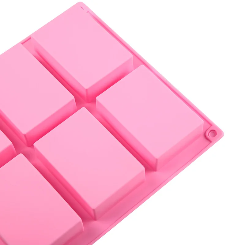 Hot selling 3D Pink 6 holes cake mold silicone soap molds for soap making