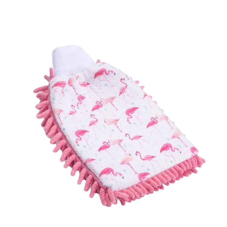 Перчатки для чистки Masthome с принтом фламинго, материал синели