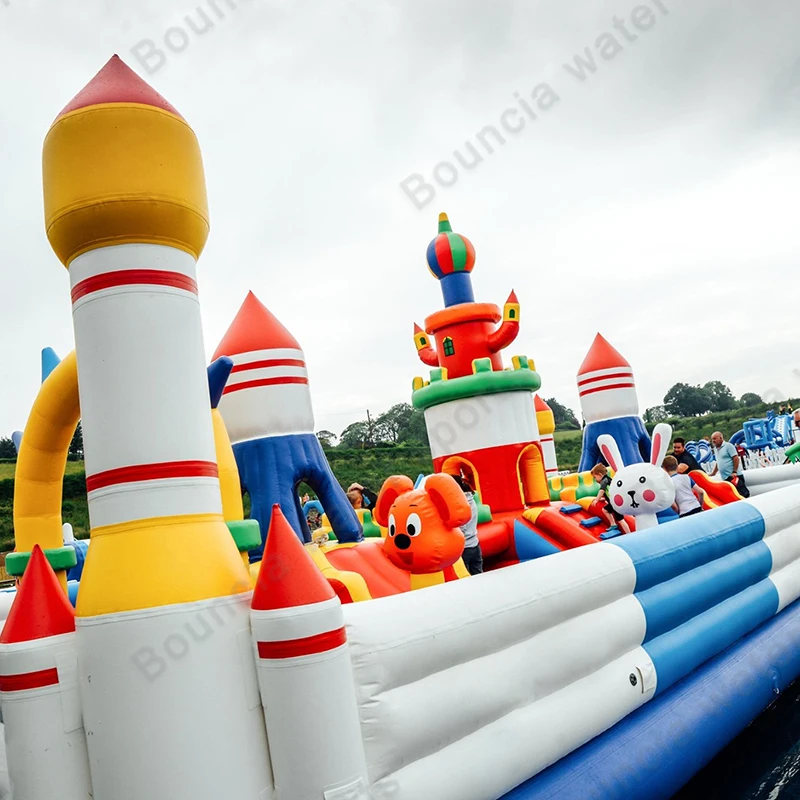 Bouncia Airtight  Kids Game Inflatable Fun City Castle  With Slide