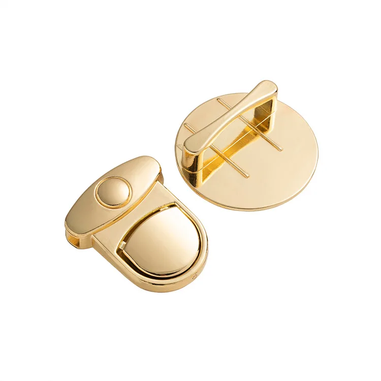 Custom DIY High Quality Alloy Metal Twist  Push Turn Locks Clasp Shoulder Hardware Accessories Bag Lock For Women Bag
