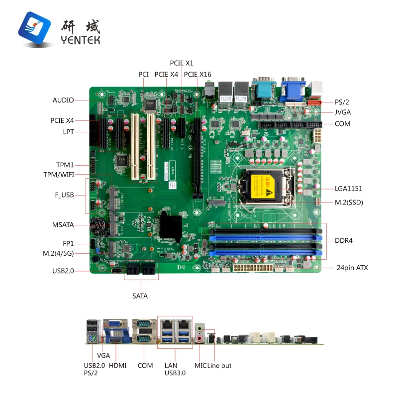 Z270/Z370 Industrial motherboard support 4*DDR4 DIMM memory 11*USB 6*COM Intel LGA1151 6/7/8/9th i3 i5 i7 ATX motherboard