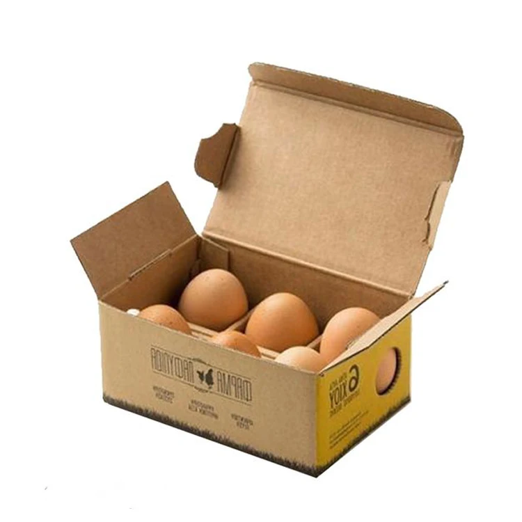 Wholesale Custom Size 6 12 Cartons Quail Egg Packaging Chicken Egg Food Packing cardboard Paper boxes For Supermarket Shop Sale