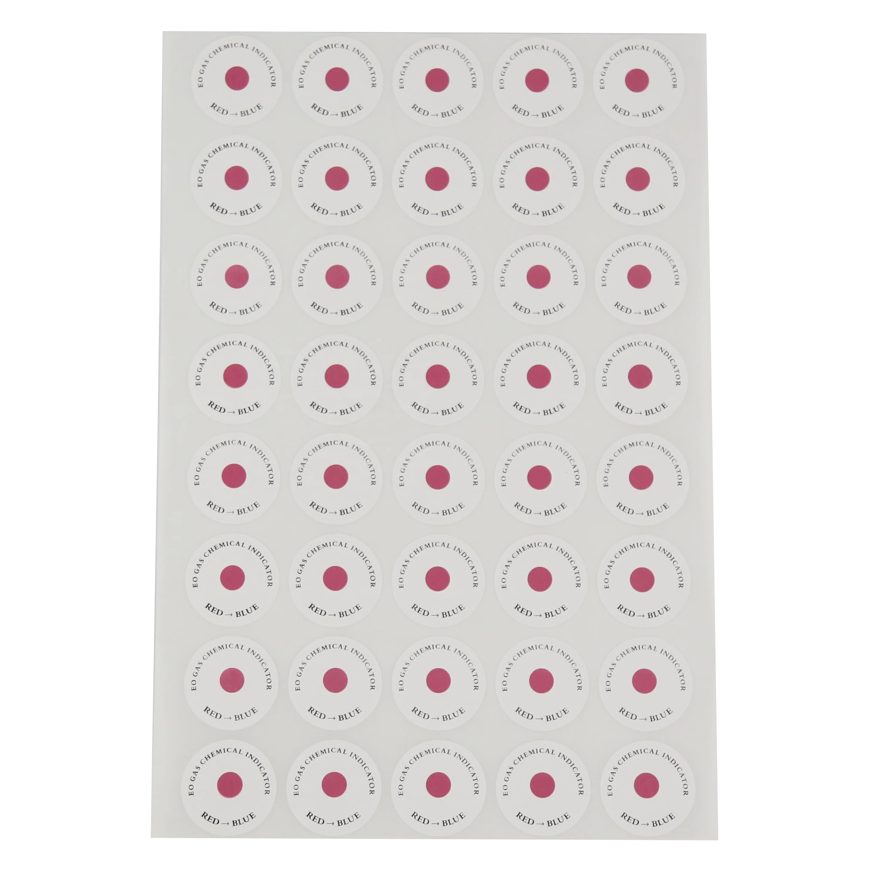 Medical sterile indicator sticker circle chemical EO sterilization indicator label