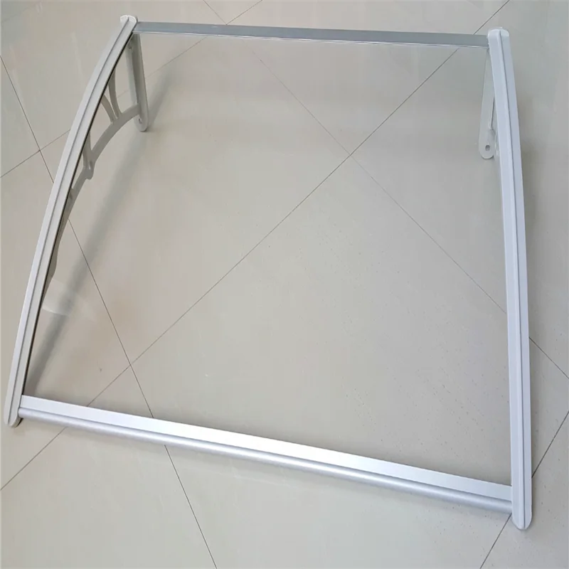 solid polycarbonate sheet awing/ hollow polycarbonate sheet for awning with aluminium profile/strip