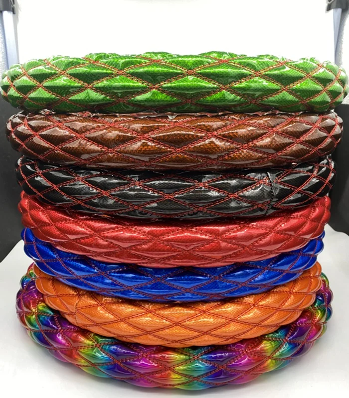 Fashionable And Colorful Car Accessories Women Steering Wheel Cover Leather Car Steering wheel cover