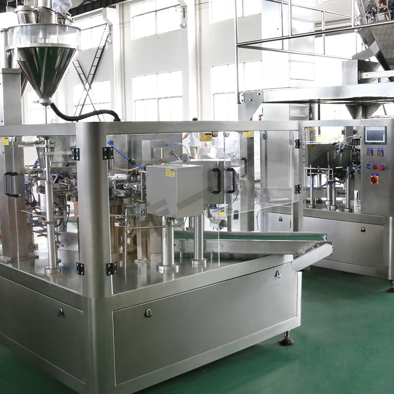 Premade pouch doy valve kraft paper bag fill seal packing machine salt coffee milk powder
