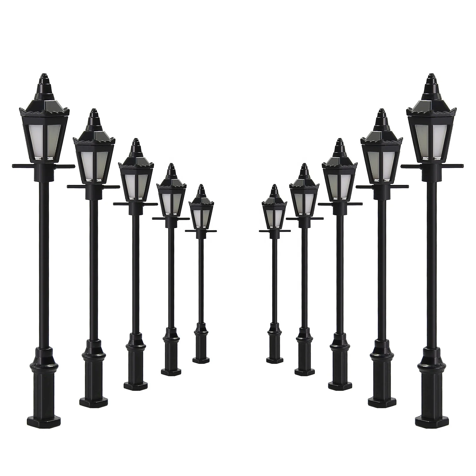 LFT17OOWM 10pcs Model Trains OO HO Scale 1:75 Warm White LED Lamps Street Light