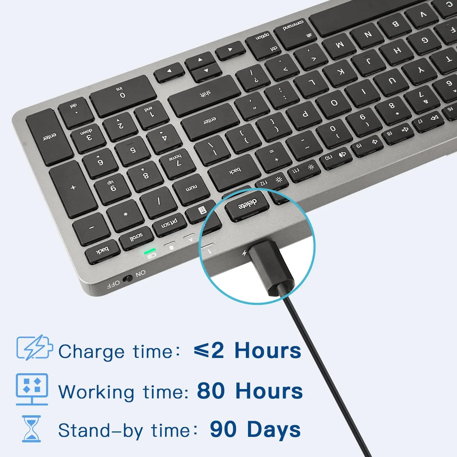 Free Shipping Multi-Device Gray gaming keyboard mouse combos iOS Android Windows Wireless Keyboard