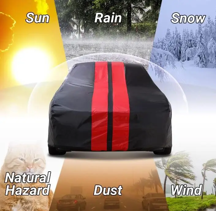 HOTO Car Cover For SUV Sedan Automobiles Waterproof Dustproof Windproof UV Cover Universal Car Protective Cover