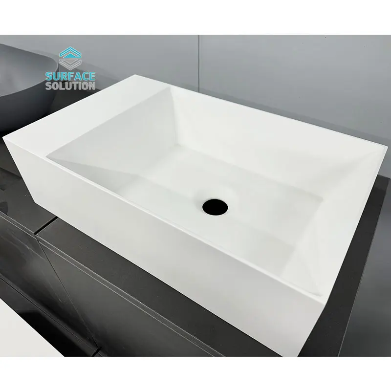 Building Materials Artificial Marble Slabs Pure Acrylic White Solid Surface Sheets for countertop/washbasin/Sink
