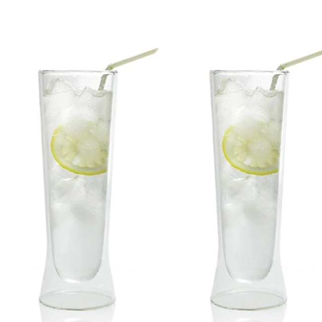 double wall glass liquor cups / hopside down beer glass mugs / stanley cup beer mug