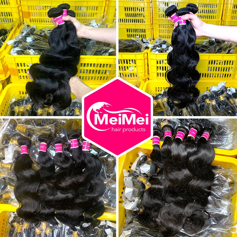 Wholesale Top Quality Cheap Virgin Human Hair Extensions Body Wave Natural Black Color Unprocessed Virgin Malaysian Human Hair