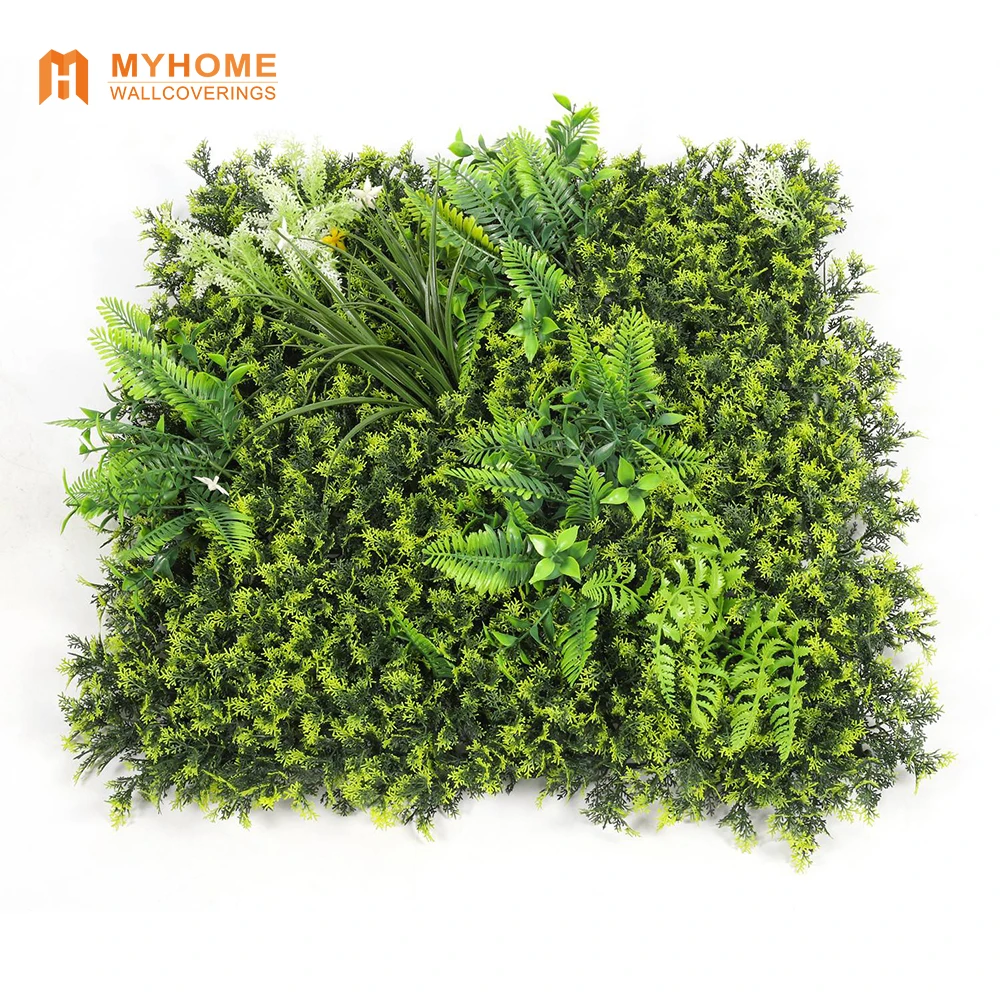 Wholesale Outdoor Boxwood Artificial Foliage Hedge Plants Green Grass Wall Panels for Garden Decoration