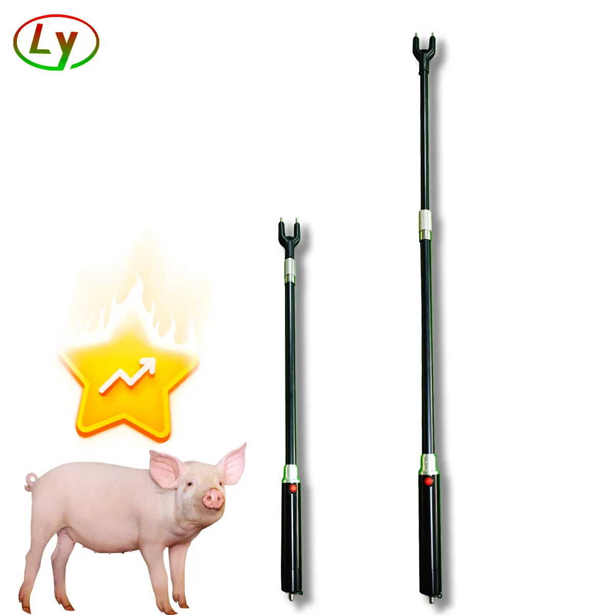 2024 New Rechargeable Waterproof U-shaped Aluminum Alloy Drive Retractable Handle For Cattle, Sheep And Pigs Electric Handle