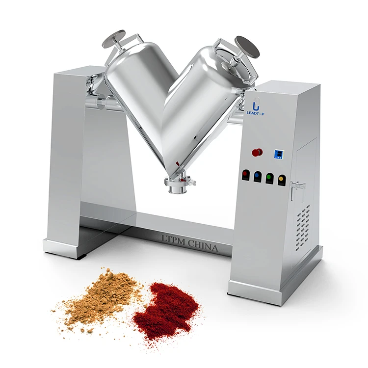 V-Shape Chemical Powder Mixer Machine Food Granule Blender with Drying Capabilities for Efficient Blending