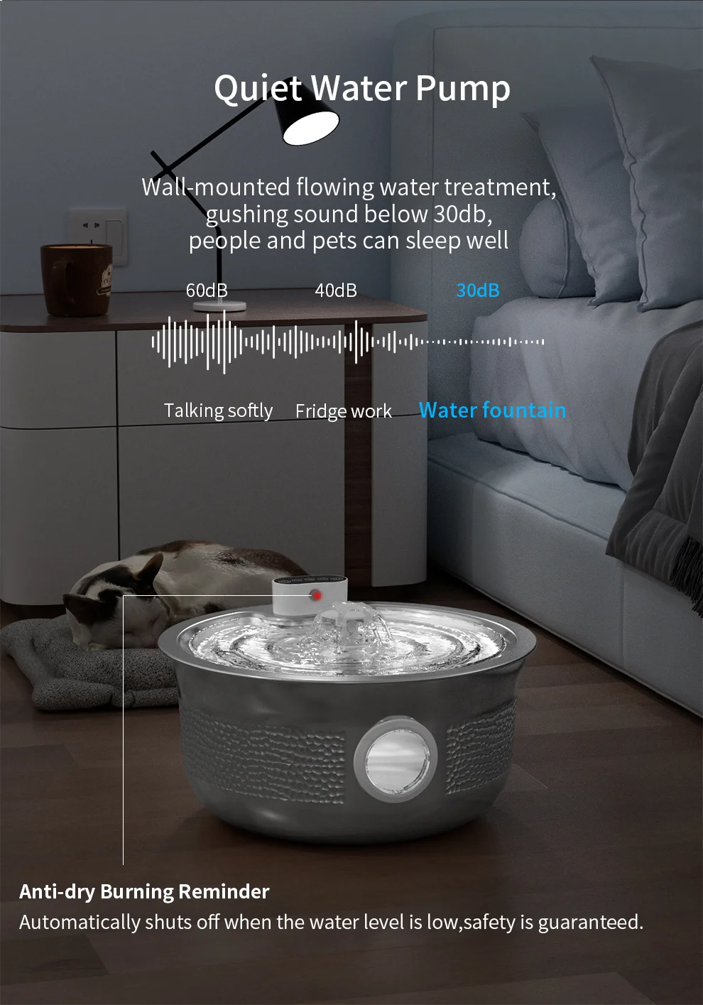 New design Animal water fountain stainless steel 7l dog drinking dispenser Cat water fountain Pet Product