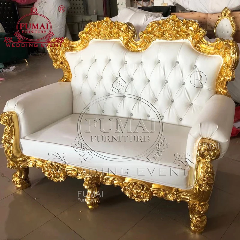 Wooden Frame Royal Wedding Living Room Arabic Style Royal Throne Sofa
