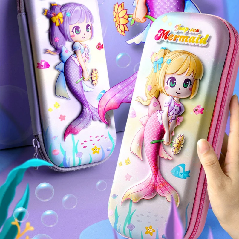 New design beautiful trousse scolaire cartoon fish pencil case 3d kawaii korean pencil case