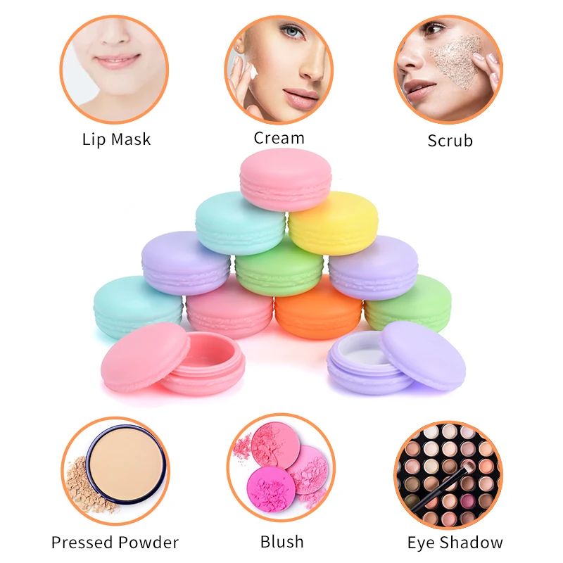 Mini Colorful Cute Candy Pill Jewelry Storage Lip Balm Jar Eye Shadow Cream Macaron Shape jar Case Box
